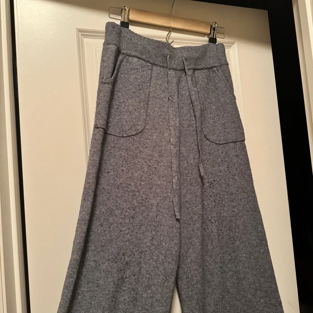 Sundance Baci Mina Sweat Pants Wide Leg Lounge Comfy Pull-on Gray Size L - Picture 6 of 9